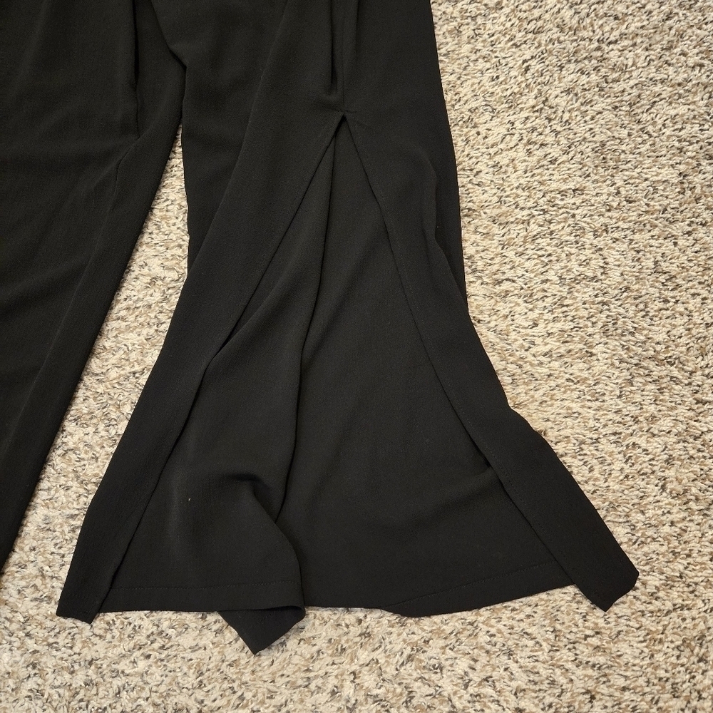Lily Rose Black V Neck Jumpsuit With Cinch Waist Size L No Belt - Picture 4 of 16
